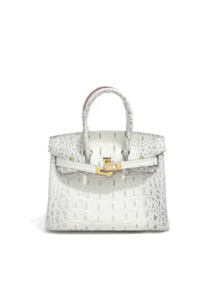 Crocodile Embossed Leather Inspired Trendy Platinum Bag