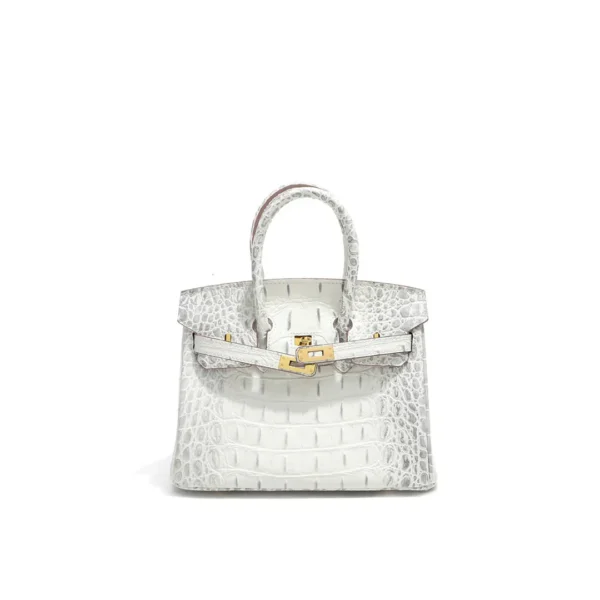Crocodile Embossed Leather Inspired Trendy Platinum Bag