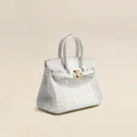 Crocodile Embossed Leather Inspired Trendy Platinum Bag