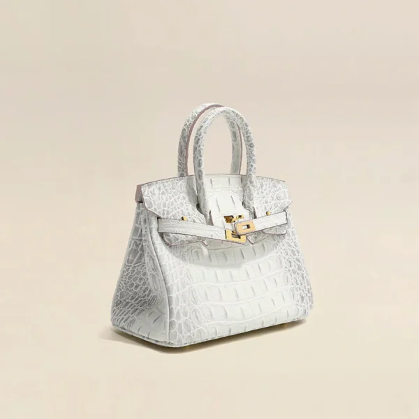 Crocodile Embossed Leather Inspired Trendy Platinum Bag