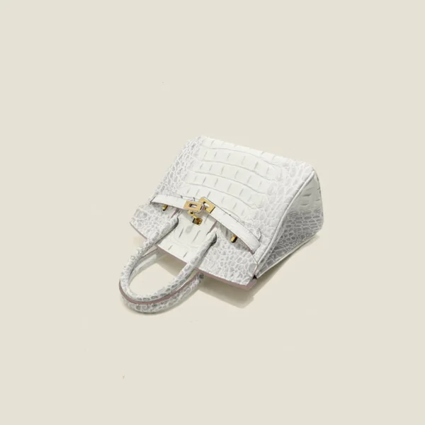 Crocodile Embossed Leather Inspired Trendy Platinum Bag