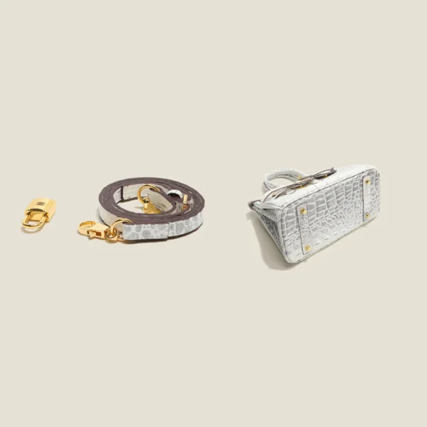 Crocodile Embossed Leather Inspired Trendy Platinum Bag