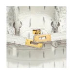 Crocodile Embossed Leather Inspired Trendy Platinum Bag