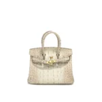 Crocodile Embossed Leather Inspired Trendy Platinum Bag