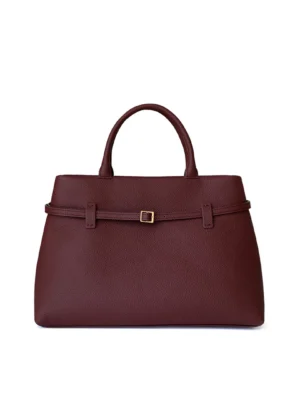 Top Grain Leather Belt Tote Bag