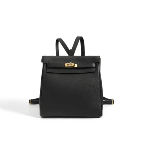 Inspired-black-leather-Kelly-backpack
