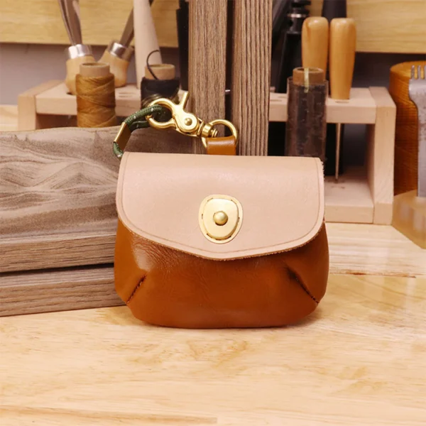 Leather Bi-color Coin Purse Airpods Holder
