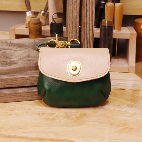 Leather Bi-color Coin Purse Airpods Holder