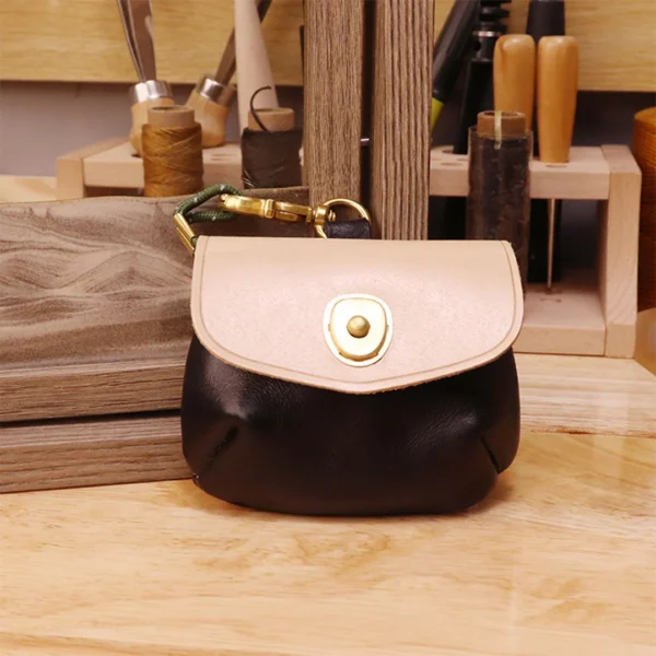 Leather Bi-color Coin Purse Airpods Holder