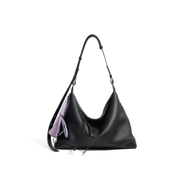 Top Grain Leather Simple Hobo Bag