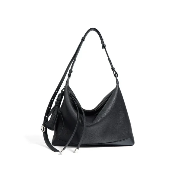 Top Grain Leather Simple Hobo Bag