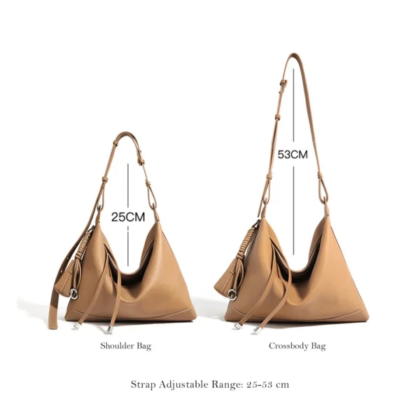 Top Grain Leather Simple Hobo Bag