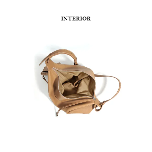 Top Grain Leather Simple Hobo Bag