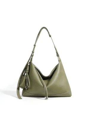 Top Grain Leather Simple Hobo Bag