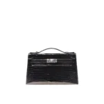 Leather Inspired Croc Kelli Clutch Bag