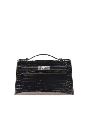 Leather Inspired Croc Kelli Clutch Bag