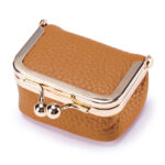 New Leather Compact Mouth Gold Bag Diamond Ring Jewelry Bag Mini Ring Necklace Earrings Jewelry Box Coin Purse