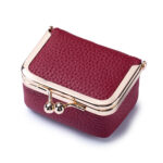 New Leather Compact Mouth Gold Bag Diamond Ring Jewelry Bag Mini Ring Necklace Earrings Jewelry Box Coin Purse