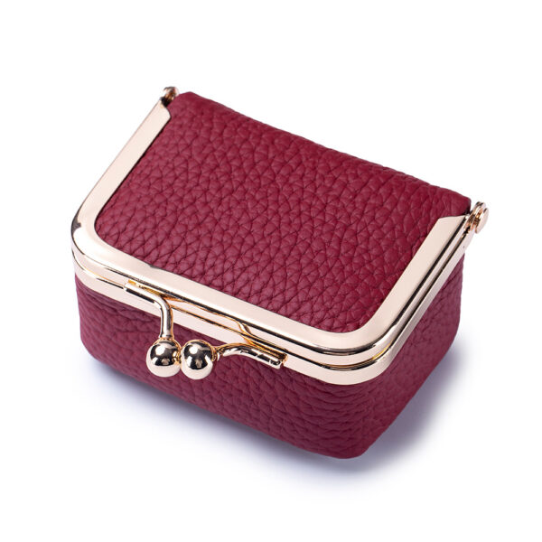 New Leather Compact Mouth Gold Bag Diamond Ring Jewelry Bag Mini Ring Necklace Earrings Jewelry Box Coin Purse