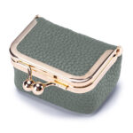 New Leather Compact Mouth Gold Bag Diamond Ring Jewelry Bag Mini Ring Necklace Earrings Jewelry Box Coin Purse