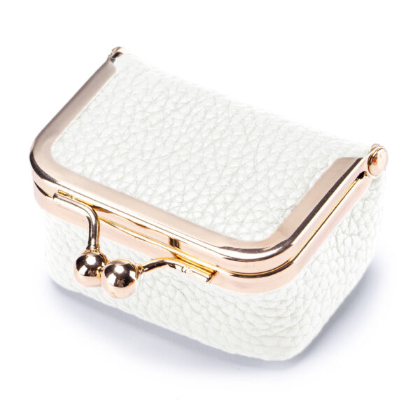 New Leather Compact Mouth Gold Bag Diamond Ring Jewelry Bag Mini Ring Necklace Earrings Jewelry Box Coin Purse