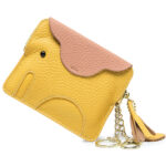 Mini elephant coin purse ultra-thin top layer cowhide coin keychain storage bag genuine leather coin purse