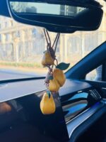 High-quality hand-sewn pear apple leather pendant bag bag ornament bag pendant car hanging handmade DIY kit