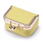 New Leather Compact Mouth Gold Bag Diamond Ring Jewelry Bag Mini Ring Necklace Earrings Jewelry Box Coin Purse