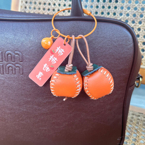 Hand-sewn leather pendant persimmon Ruyi bag pendant bag versatile bag DIY kit