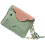 Mini elephant coin purse ultra-thin top layer cowhide coin keychain storage bag genuine leather coin purse