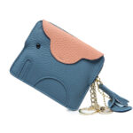 Mini elephant coin purse ultra-thin top layer cowhide coin keychain storage bag genuine leather coin purse