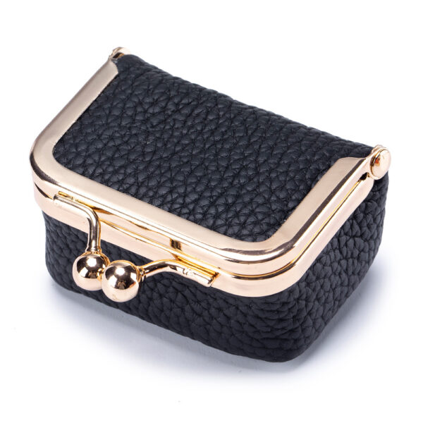 New Leather Compact Mouth Gold Bag Diamond Ring Jewelry Bag Mini Ring Necklace Earrings Jewelry Box Coin Purse