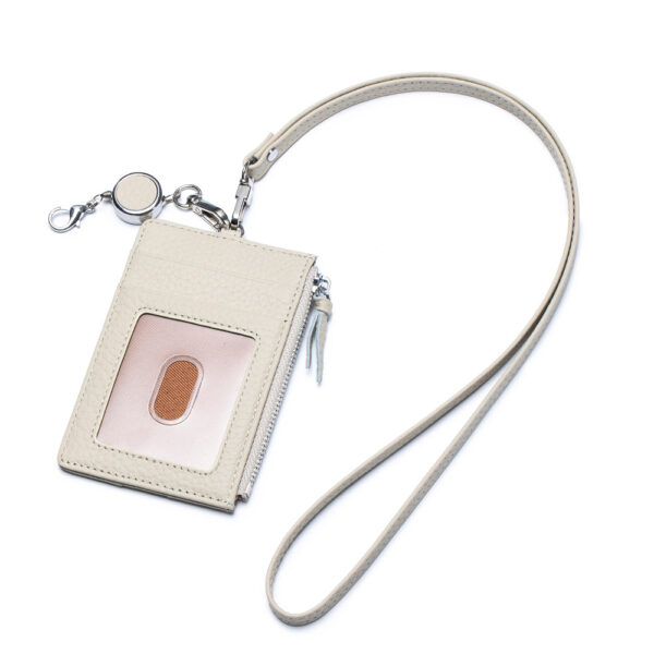 New ID card holder, card holder, leather Japanese zipper, lanyard card holder, multi-functional halterneck document holder