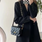 Top Grain Leather Chic Quilted Flap Bag