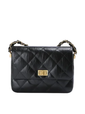 Top Grain Leather Chic Quilted Flap Bag