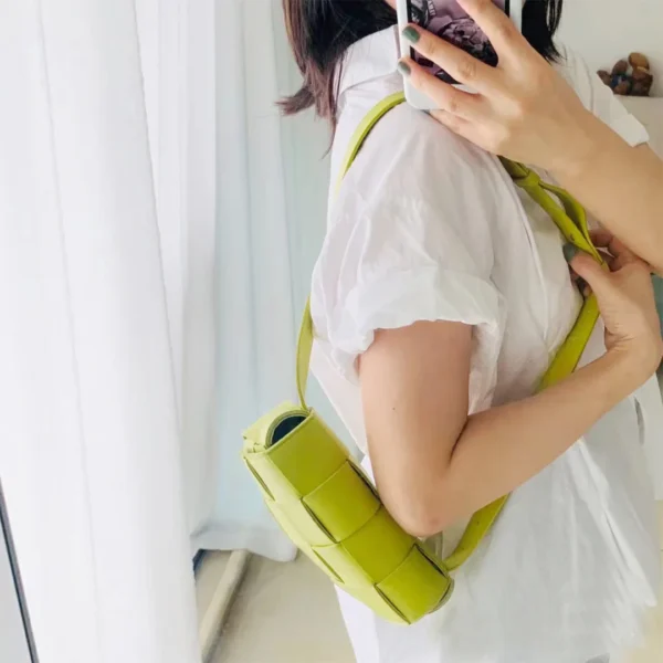 Leather Intrecciato Woven Candy Crossbody Bag