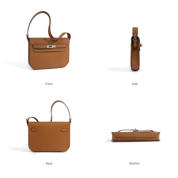 Leather Inspired Kelly Depeches Pouch Bag