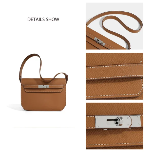 Leather Inspired Kelly Depeches Pouch Bag