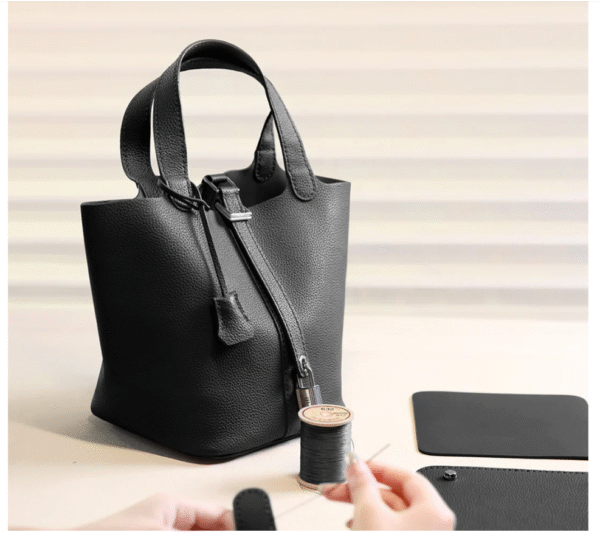Top grained leather Lady Picotin Lock tote bag DIY kit