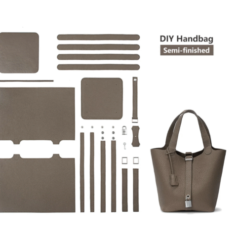 Top grained leather Lady Picotin Lock tote bag DIY kit