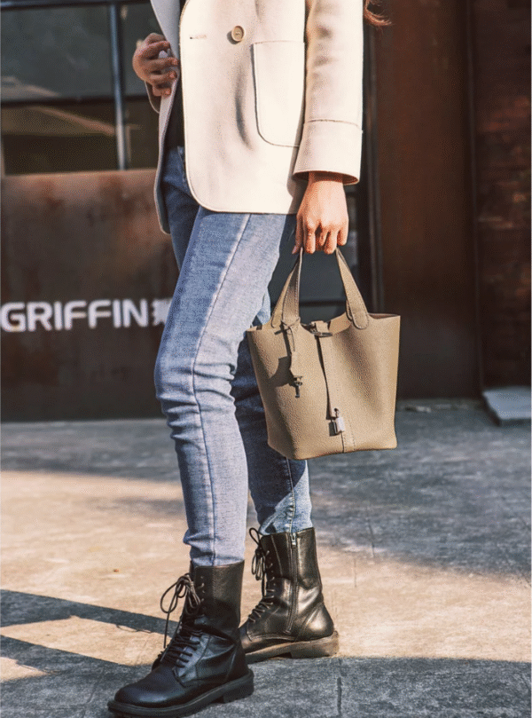 Top grained leather Lady Picotin Lock tote bag DIY kit