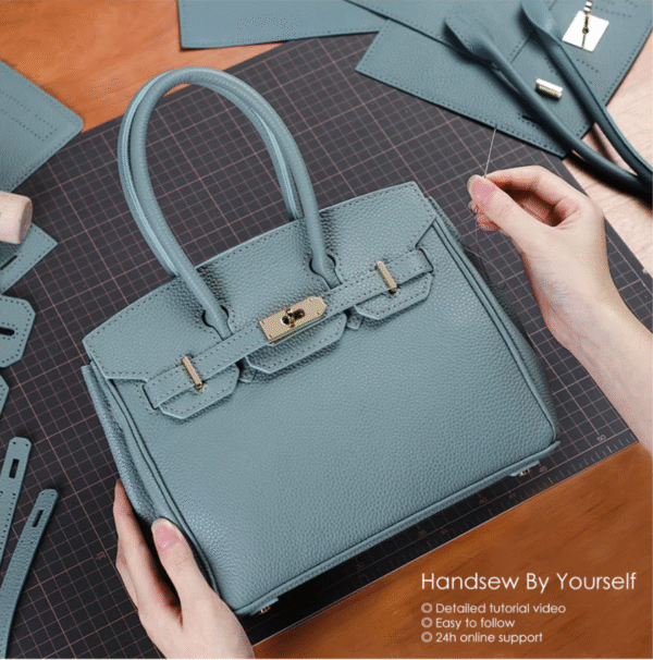 Top grained leather platinum pouch DIY kit