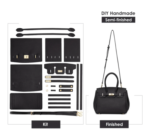 Top grained leather platinum pouch DIY kit