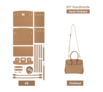 Top grained leather platinum pouch DIY kit