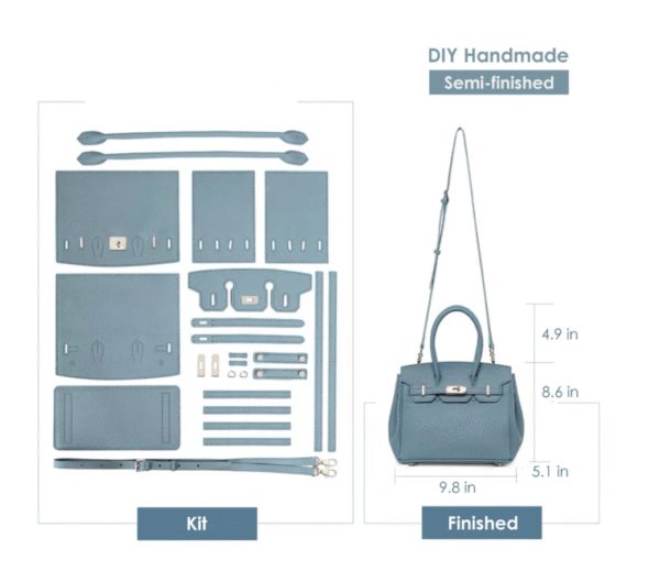 Top grained leather platinum pouch DIY kit