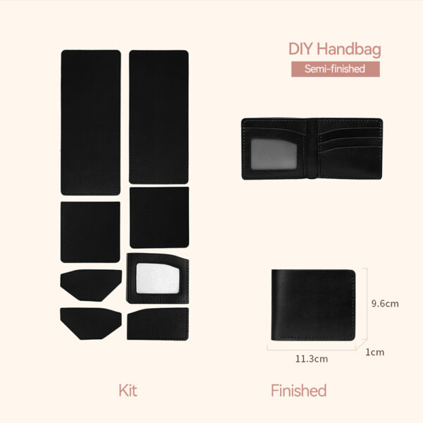 LeCynBay DIY Men's Leather Wallet Kit - Full Grain Cowhide Bifold/Trifold with Free Engraving (Father's Day Gift Idea)