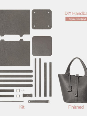 Top Grain Leather Lady Picotin Lock Totes Bag DIY Kit