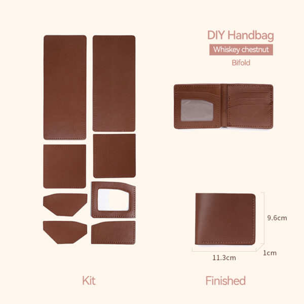 LeCynBay DIY Men's Leather Wallet Kit - Full Grain Cowhide Bifold/Trifold with Free Engraving (Father's Day Gift Idea)