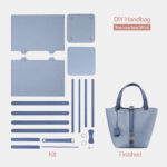 Top Grain Leather Lady Picotin Lock Totes Bag DIY Kit