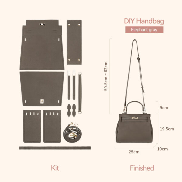 LeCynBay Top Grain Leather New Kelly Bag DIY Kit